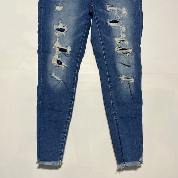 American Eagle Super Stretch Distressed Hi-Rise Denim Jegging Size 8 Short - Picture 3 of 11